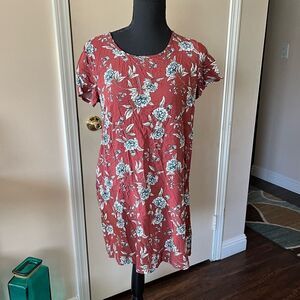 Forever 21 Brown Floral Boho Mini Dress size S